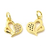 Rack Plating Brass Micro Pave Cubic Zirconia Charms KK-D036-11G-1