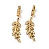 Leaf 304 Stainless Steel Polymer Clay Rhinestone Dangle Earrings EJEW-L283-008G-1