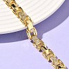 Clear Cubic Zirconia Rectangle Link Chains Bracelet BJEW-G773-03G-3