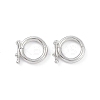 Anti-Tarnish Rhodium Plated 925 Sterling Silver Twister Clasps STER-K173-26P-1