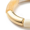 Chunky Curved Tube Beads Stretch Bracelet for Teen Girl Women X-BJEW-JB06991-01-4