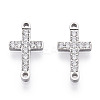 316 Surgical Stainless Steel Clear Cubic Zirconia Connector Charms X-STAS-ZX042-22S-2