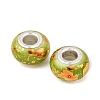 Opaque Resin Rondelle European Beads RESI-Z046-01E-2