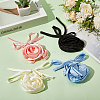 4Pcs 4 Colors 3D Rose Satin Fabric Wrap Choker Necklaces for Women NJEW-CY0001-02-3