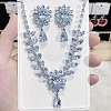 Brass Micro Pave Cubic Zirconia Pendant Necklaces & Earring Sets FS-WGC82D2-01-2