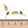 Rack Plating Brass Micro Pave Cubic Zirconia Pendants KK-R166-09G-03-3