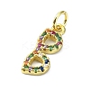 Brass Micro Pave Colorful Cubic Zirconia Pendants KK-H475-10G-2