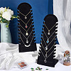 Wood Covered with Velvet Slant Back Necklace Display Stands LS-EDIS-WH0016-059-4
