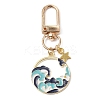 Chinese Style Alloy Enamel Pendant Decoratios HJEW-JM01091-2