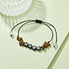 Natural Tiger Eye Chip Braided Bead Bracelets BJEW-JB09608-03-4