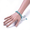 Adjustable Synthetic Turquoise(Dyed) Chip Beads Braided Bead Bracelets BJEW-JB04392-07-4