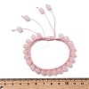Adjustable Natural Rose Quartz Beads Braided Bead Bracelets for Women BJEW-L713-B01-5
