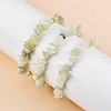 Unisex Chip Natural New Jade Beaded Stretch Bracelets BJEW-S143-50-4
