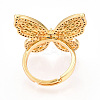 Adjustable Brass Micro Pave Cubic Zirconia Finger Rings for Women LS-KK-T074-04G-3