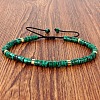 Synthetic Malachite Heishi Beads Adjustable Braided Bracelets for Men Women BX7041-25-1