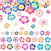 50Pcs 5 Styles Handmade Polymer Clay 3D Flower Plumeria Beads CLAY-TA0001-68-1