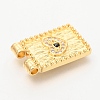 Brass Micro Pave Clear & Black Cubic Zirconia Pendants X-ZIRC-O036-54G-3