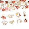30Pcs 12 Styles Zinc Alloy Enamel Connector Charms FIND-FS0004-42-2