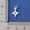 925 Sterling Silver Pave Clear Cubic Zirconia Star Charms STER-K181-01C-S-3