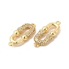 Rack Plating Brass Micro Pave Clear Cubic Zirconia Connector Charms KK-B068-29G-3
