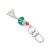 Christmas Series Alloy Enamel & Glass Beads Pendant Decoration HJEW-TA00349-5