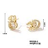 Shiny Copper Earrings with Zircon Stones JG9424-3-1