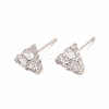 Brass Micro Pave Cubic Zirconia Stud Earrings for Women EJEW-H091-12P-1