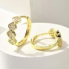 Brass Clear Cubic Zirconia Hoop Earrings EJEW-M047-26G-1