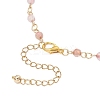 304 Stainless Steel & Natural Agate(Dyed & Heated) Faceted Round Link Chain Anklets AJEW-AN00747-03-5