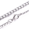 Non-Tarnish Men's 201 Stainless Steel Cuban Link Chain Necklaces LS-NJEW-G340-15P-1
