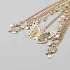 Alloy Rhinestone Flat Round Link Bell Waist Body Chains for Dress AJEW-WH0606-011B-2