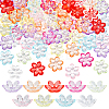 135Pcs 9 Colors Transparent Acrylic Bead Caps OACR-ME0001-28-1