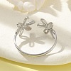 304 Stainless Steel Open Cuff Ring for Women RJEW-M025-05P-3
