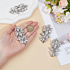 4Pcs Glass Rhinestone Embroider Thread Hotfix Rhinestone Iron on/Sew On Patches PATC-OC0001-01A-3