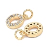 SHEGRACE Brass Micro Pave Clear Cubic Zirconia Pendants XGRQ29684-394G-O-2