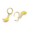 Brass Enamel Huggie Hoop Earrings EJEW-T014-25G-NF-3
