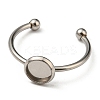 Tarnish Resistant 304 Stainless Steel Open Cuff Ring Findings STAS-H215-01D-P-1