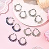 Mixed Stone Round Hoop Earrings EJEW-JE06695-2