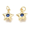 Brass Micro Pave Cubic Zirconia Charms KK-M206-30G-02-2