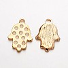 Light Gold Plated Alloy Enamel Hamsa Hand/Hand of Fatima/Hand of Miriam Pendants for Buddha Jewelry LS-ENAM-J542-05KCG-1