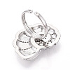 Brass Micro Pave Cubic Zirconia Adjustable Open Cuff Rings for Women RJEW-N051-02P-3