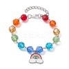 Alloy Enamel Rainbow Charm Bracelets BJEW-JB10231-1