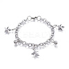 Tarnish Resistant 304 Stainless Steel Charm Bracelets LS-BJEW-G544-28P-1