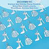 100Pcs 2 Style 201 Stainless Steel Stilettos Filigree Pendants STAS-DC0007-96-4