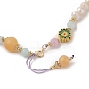 Natural Rose Quartz & Pearl Beaded Necklaces NJEW-L119-07G-3