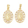 Brass Micro Pave Cubic Zirconia Pendants KK-C162-095G-1