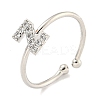 Rack Plating Brass Open Cuff Rings for Women RJEW-F162-02P-Z-1