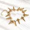304 Stainless Steel Spike Link Chain Bracelets for Women BJEW-G778-01G-2