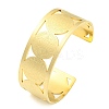 304 Stainless Steel Wide Hollow Saint Benedict Medal Open Cuff Bangles BJEW-S154-01G-1