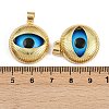 Eye Theme Brass Glass Pendants KK-L244-03G-03-3